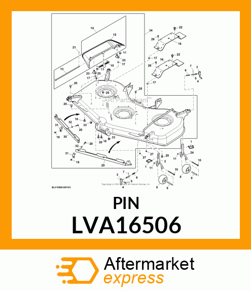 ARM, BRACKET, LEFT REAR GAGE WHEEL LVA16506