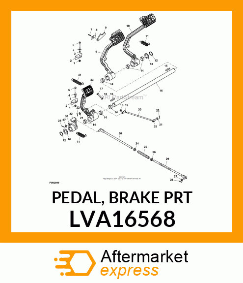 PEDAL, BRAKE PRT LVA16568