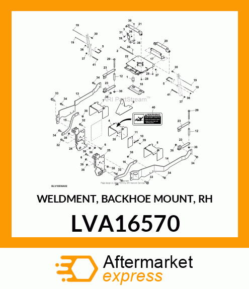 WELDMENT, BACKHOE MOUNT, RH LVA16570