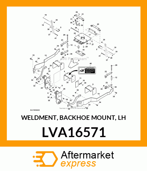 WELDMENT, BACKHOE MOUNT, LH LVA16571