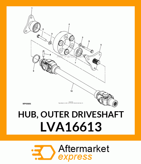 HUB, OUTER DRIVESHAFT LVA16613