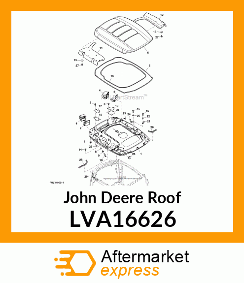 ROOF, ROOF, INNER, W/ INSERTS LVA16626