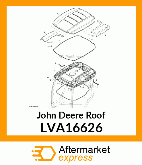 ROOF, ROOF, INNER, W/ INSERTS LVA16626