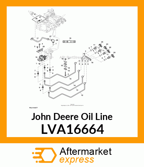 OIL LINE, SCV PORT D TO COUPLER 4 LVA16664