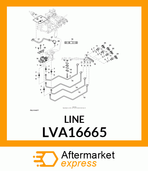 OIL LINE, SCV PORT C TO COUPLER 3 LVA16665