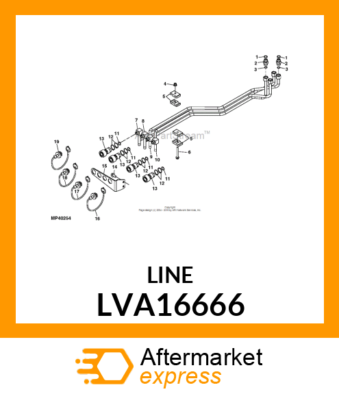 OIL LINE, SCV PORT B TO COUPLER 2 LVA16666