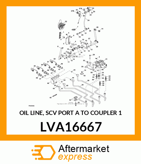 OIL LINE, SCV PORT A TO COUPLER 1 LVA16667