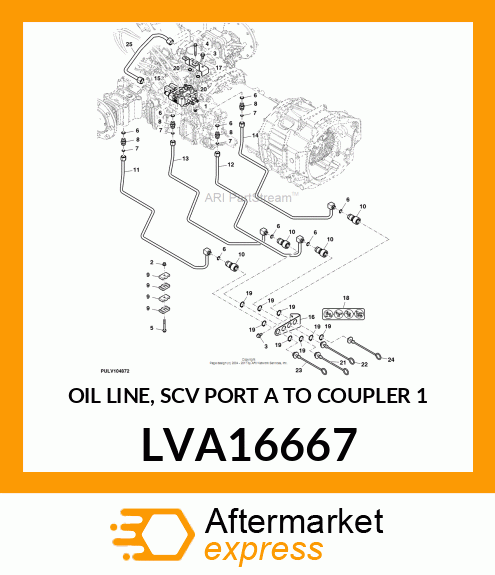 OIL LINE, SCV PORT A TO COUPLER 1 LVA16667