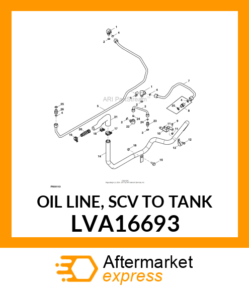 OIL LINE, SCV TO TANK LVA16693