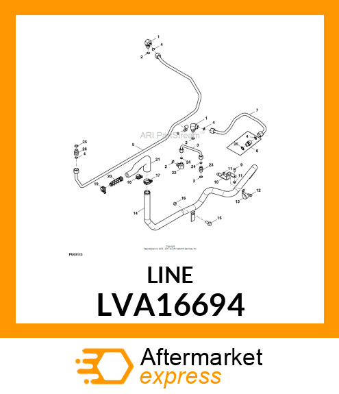 OIL LINE, SCV TO ROCKSHAFT LVA16694