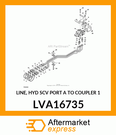 LINE, HYD SCV PORT A TO COUPLER 1 LVA16735