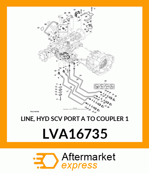 LINE, HYD SCV PORT A TO COUPLER 1 LVA16735