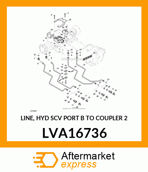 LINE, HYD SCV PORT B TO COUPLER 2 LVA16736