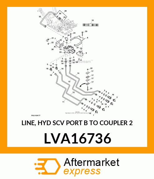 LINE, HYD SCV PORT B TO COUPLER 2 LVA16736