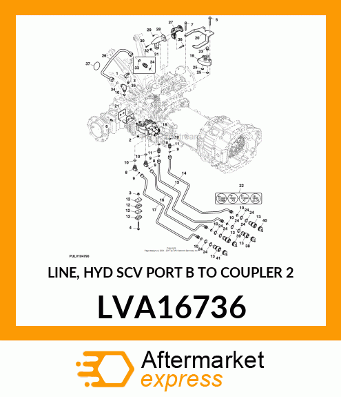 LINE, HYD SCV PORT B TO COUPLER 2 LVA16736