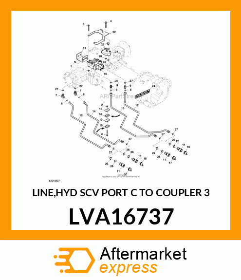 LINE,HYD SCV PORT C TO COUPLER 3 LVA16737