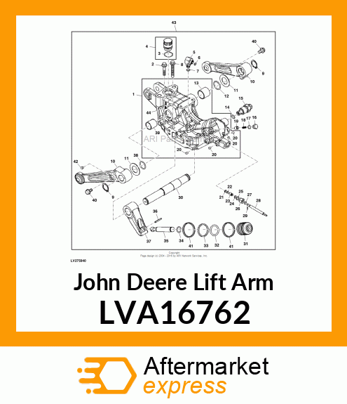 LIFT ARM ASSEMBLY, X20 LVA16762