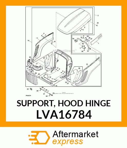 SUPPORT, HOOD HINGE LVA16784