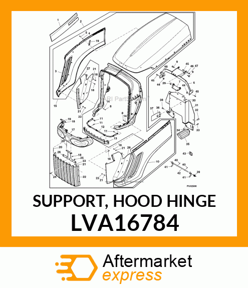 SUPPORT, HOOD HINGE LVA16784