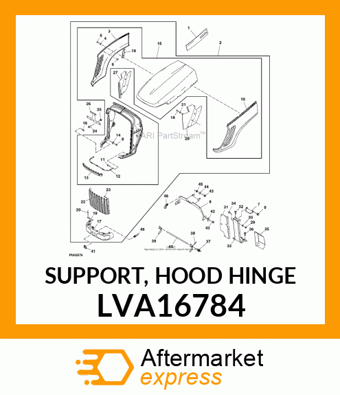 SUPPORT, HOOD HINGE LVA16784