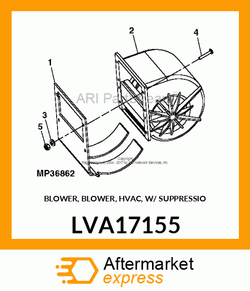 BLOWER, BLOWER, HVAC, W/ SUPPRESSIO LVA17155