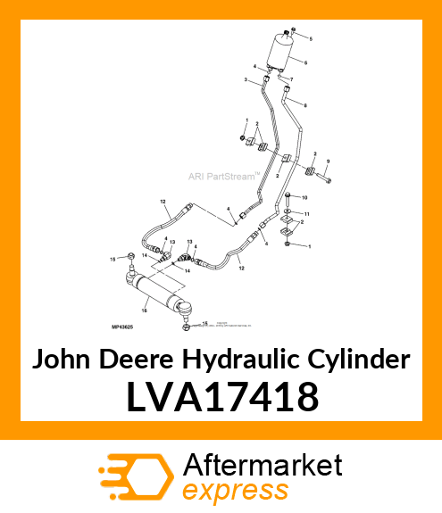 HYDRAULIC CYLINDER, CYLINDER, STEER LVA17418