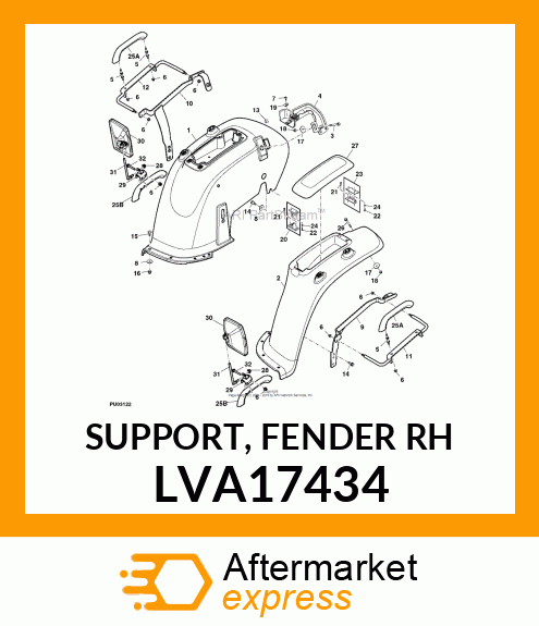 SUPPORT, FENDER RH LVA17434