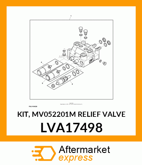 KIT, MV052201M RELIEF VALVE LVA17498