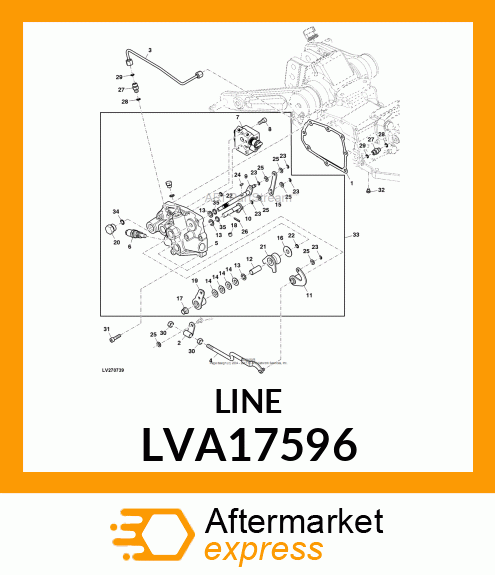 OIL LINE, RCV TO ROCKSHAFT, 4M/4R LVA17596