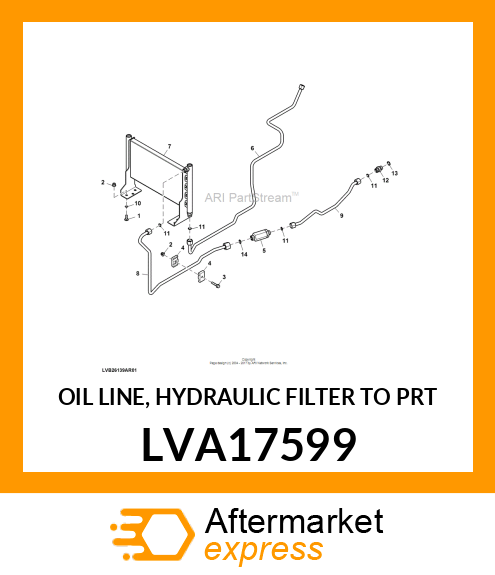 OIL LINE, HYDRAULIC FILTER TO PRT LVA17599