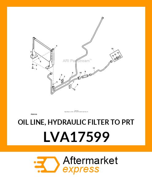 OIL LINE, HYDRAULIC FILTER TO PRT LVA17599