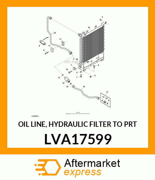 OIL LINE, HYDRAULIC FILTER TO PRT LVA17599