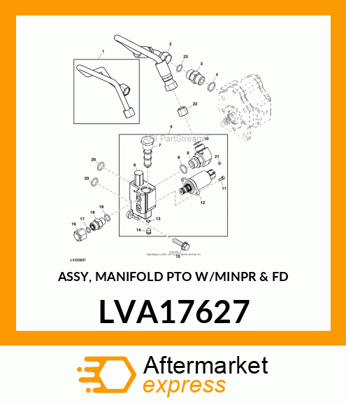 ASSY, MANIFOLD PTO W/MINPR amp; FD LVA17627