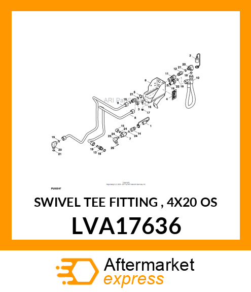 SWIVEL TEE FITTING , 4X20 OS LVA17636