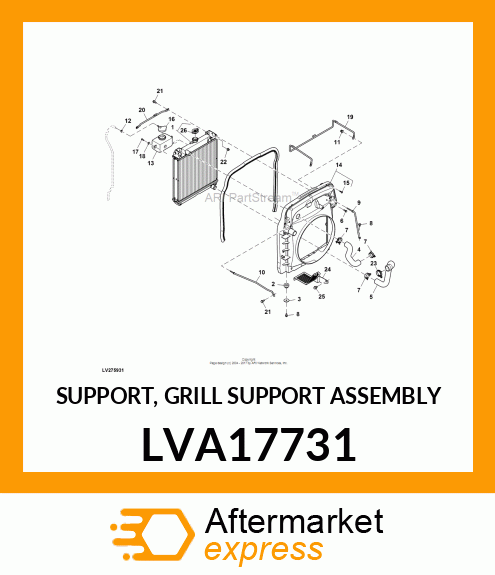 SUPPORT, GRILL SUPPORT ASSEMBLY LVA17731