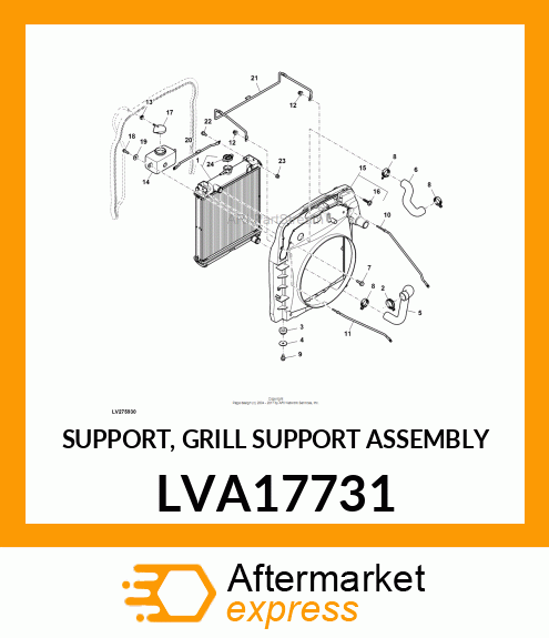SUPPORT, GRILL SUPPORT ASSEMBLY LVA17731