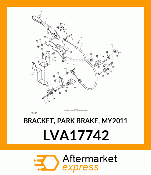 BRACKET, PARK BRAKE, MY2011 LVA17742