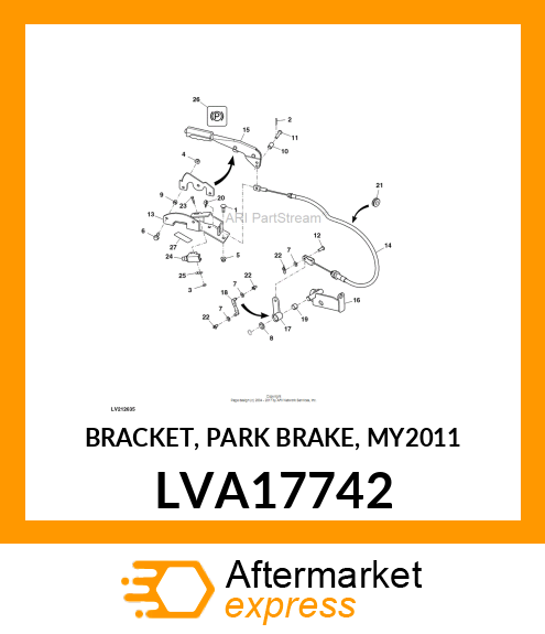 BRACKET, PARK BRAKE, MY2011 LVA17742