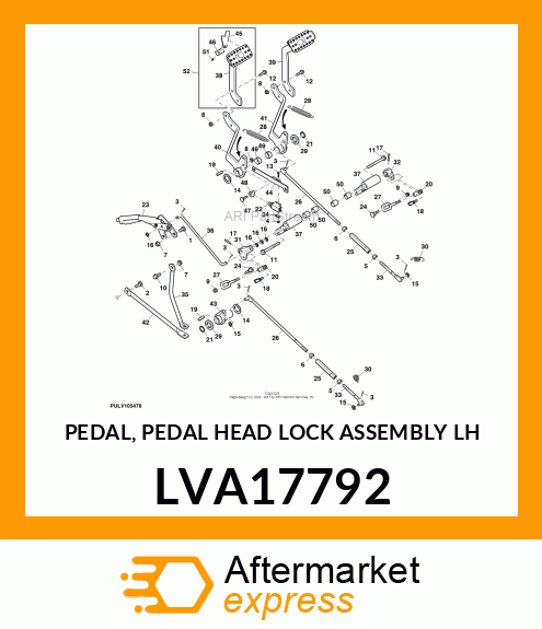 PEDAL, PEDAL HEAD LOCK ASSEMBLY LH LVA17792