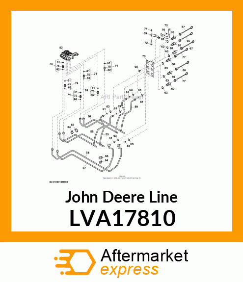 LINE,HYDRAULIC DIVERTER S1 TO REAR LVA17810