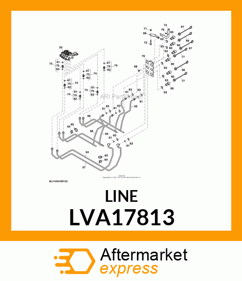 LINE,HYDRAULIC DIVERTER R1 TO REAR LVA17813