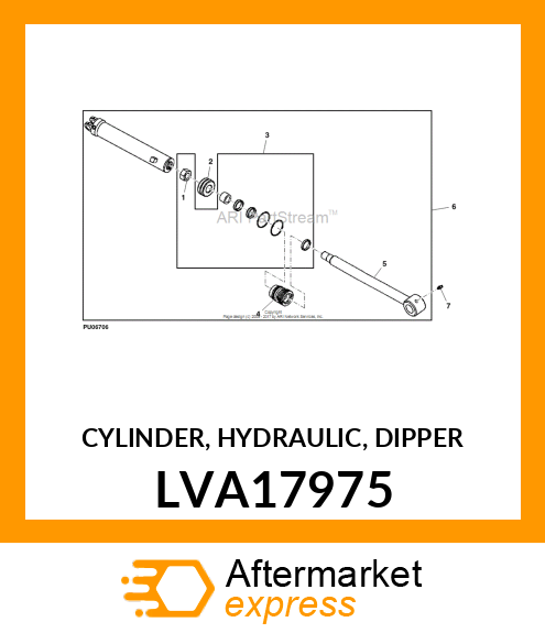 CYLINDER, HYDRAULIC, DIPPER LVA17975