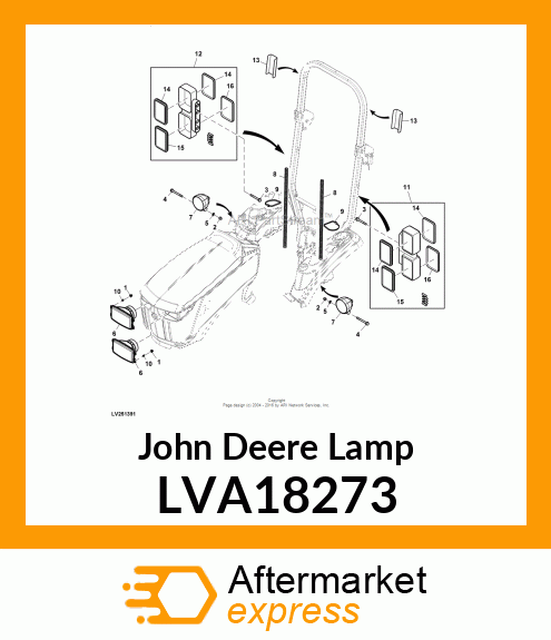 RH TURN/WARNING ROPS LAMP LVA18273