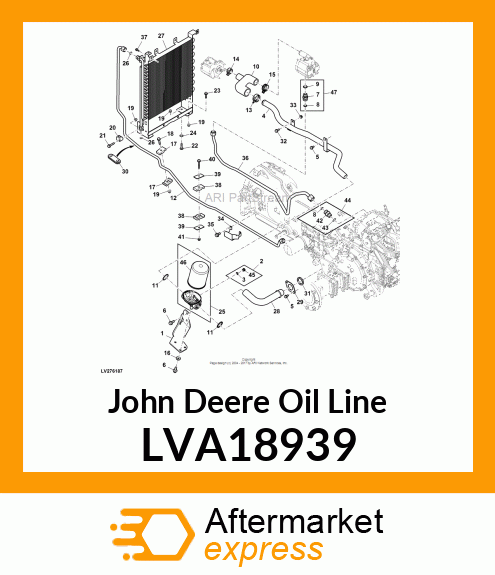 OIL LINE, OIL LINE OIL COOLER TO HS LVA18939