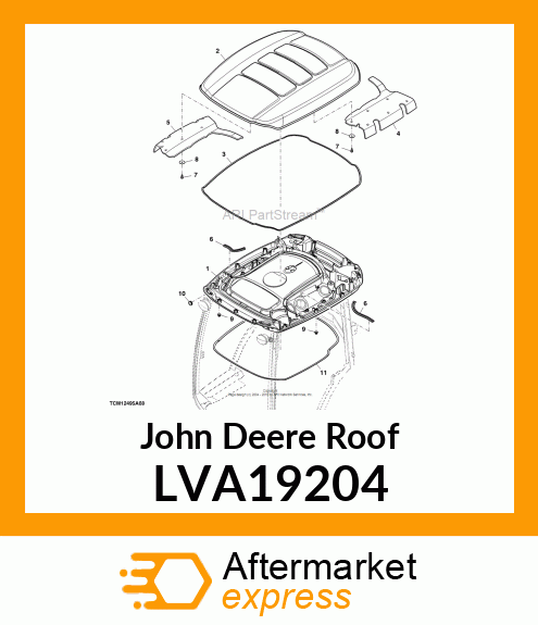 ROOF, OUTER, W/ INSERTS LVA19204