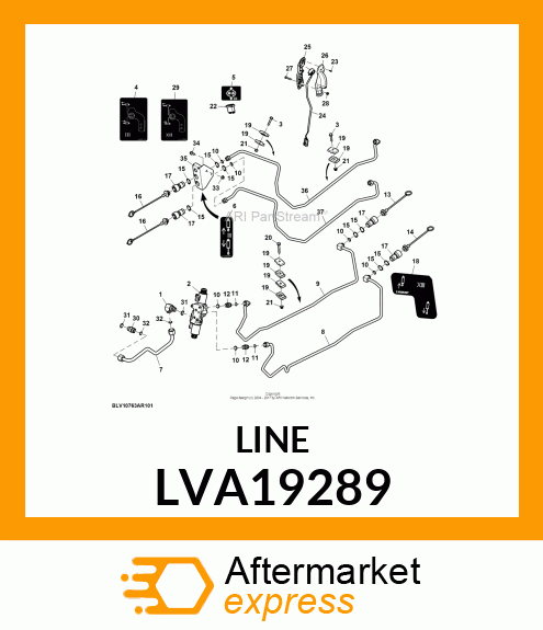 OIL LINE, 3RD SCV B3 TO REAR, CAB LVA19289