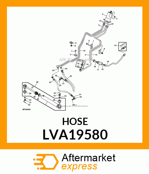 HYDRAULIC HOSE, HOSE, HYDRAULIC STE LVA19580