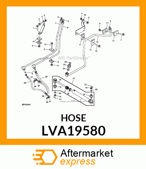 HYDRAULIC HOSE, HOSE, HYDRAULIC STE LVA19580