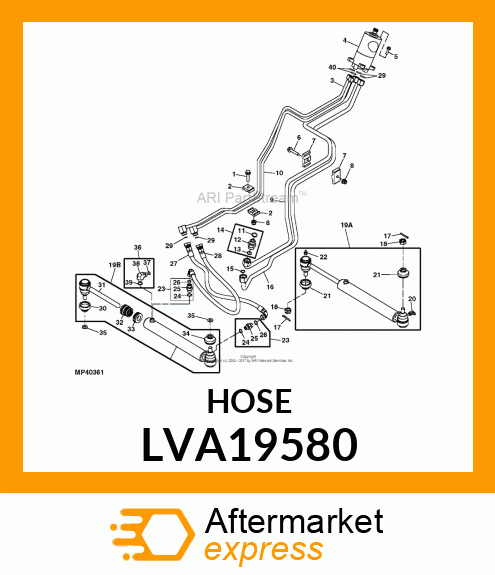 HYDRAULIC HOSE, HOSE, HYDRAULIC STE LVA19580