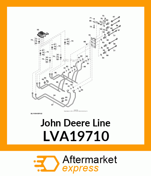 LINE,HYDRAULIC DIVERTER R2 TO REAR LVA19710